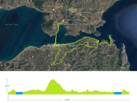 Cycling Lesvos ride Bay of Gera greece