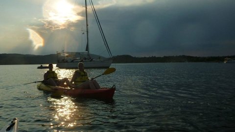 Sunset Sea Kayak Trip Halkidiki Greece tour Vourvourou