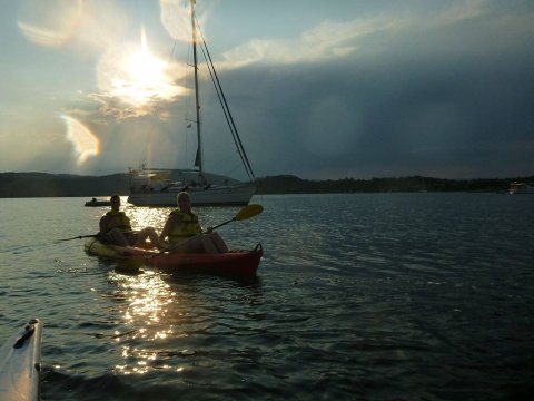 Sunset Sea Kayak Trip Halkidiki Greece tour Vourvourou