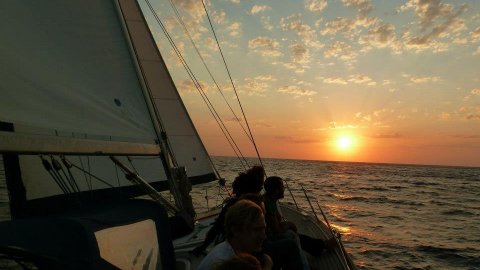 Sailing Sunset Santorini