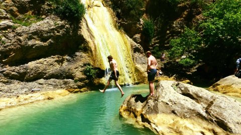 Hiking Lepida Waterfalls in Parnonas Mountain
