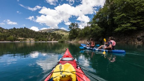 Kayaking in Tsivlou Lake