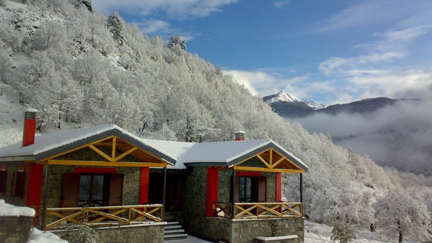 Stone Houses Grammos Mountain