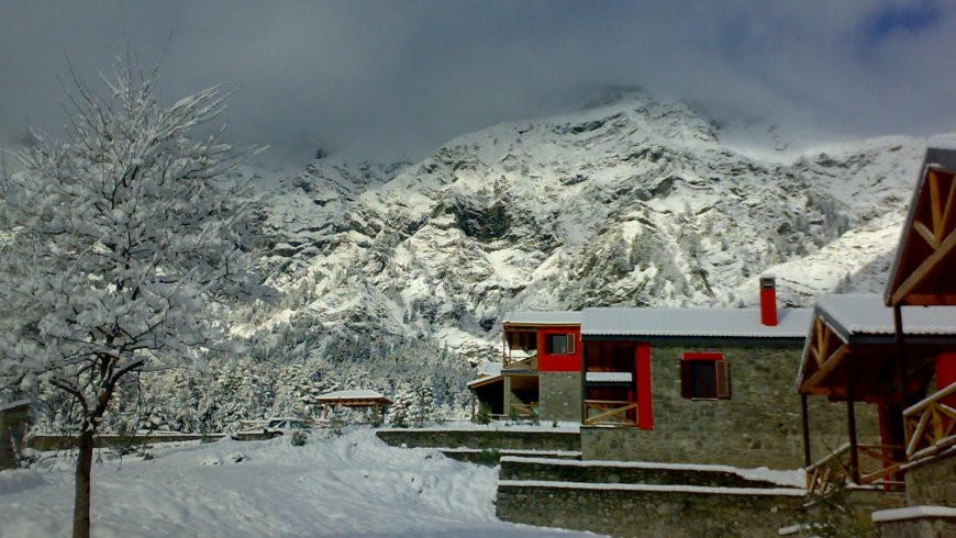 Stone Houses Grammos Mountain