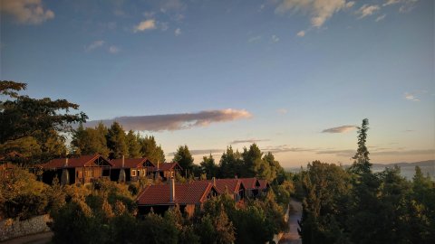 Wooden Houses in a Forest Village of Evia