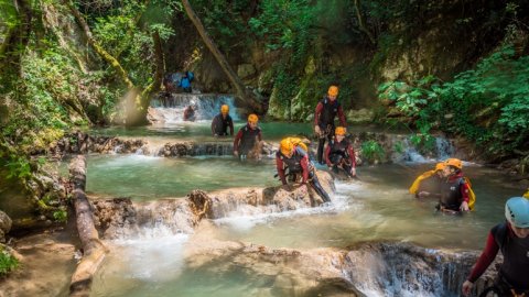 Canyoning Neda Waterfalls