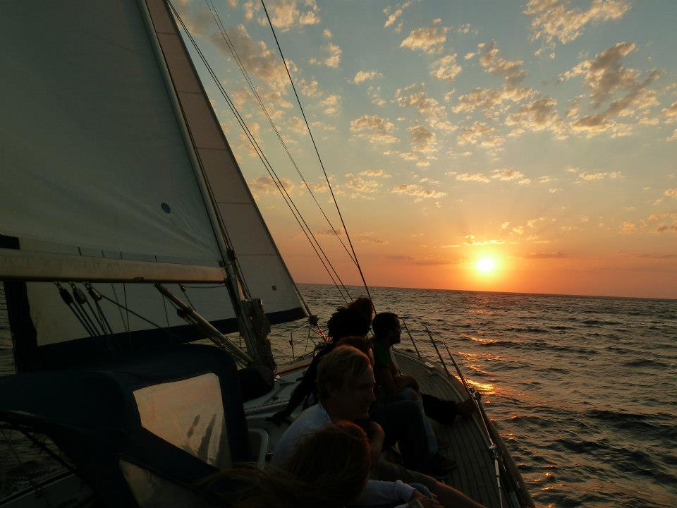 Sailing Sunset Santorini